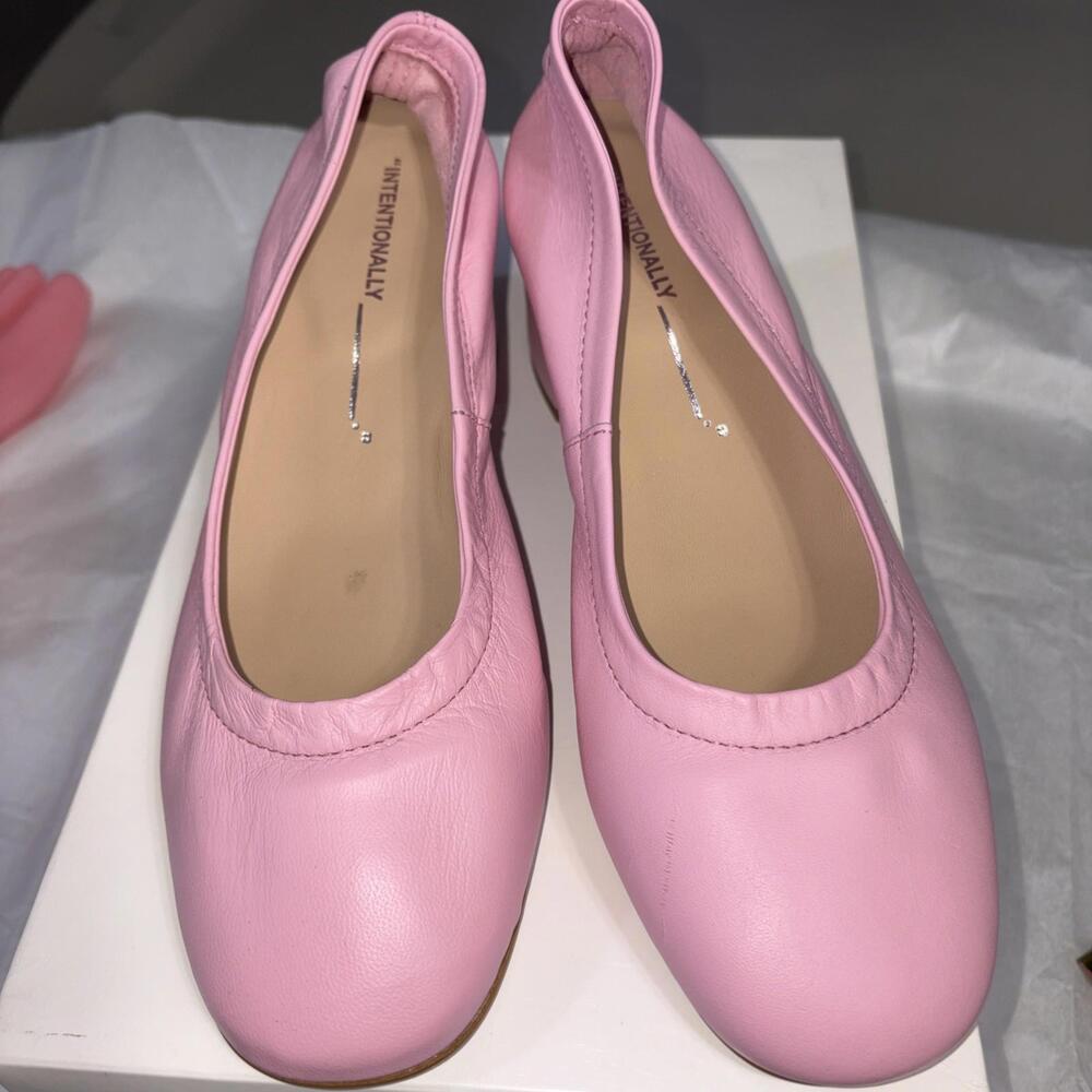 INTENTIONALLY BLANK Pink Leather Ballet Flats